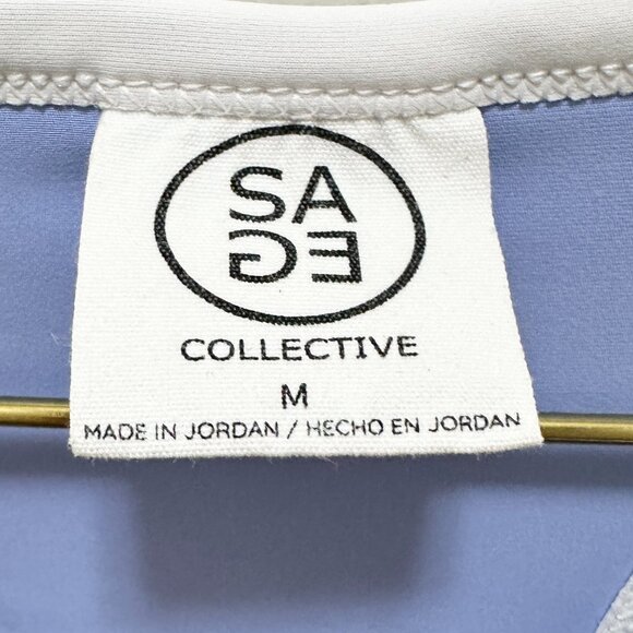 New Sage Athletic Midi Dress With Shorts Size M Blue Stretch Interlock Fabric - Picture 3 of 12